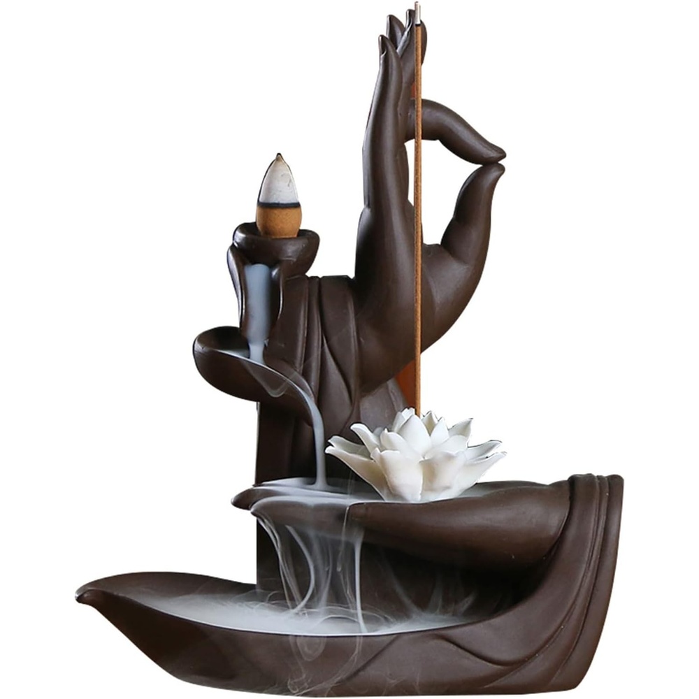 image:imageComeon Backflow Incense Holder Burner Handmade Ceramic Lotus