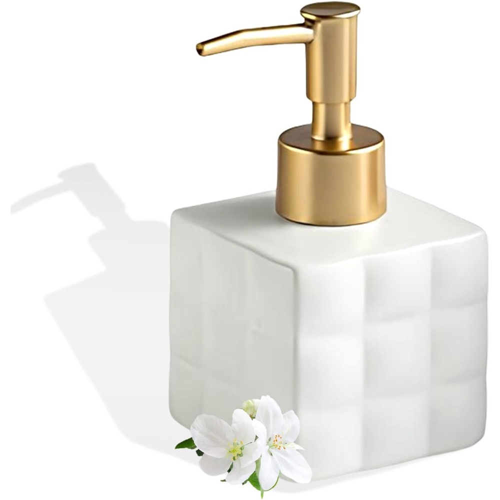 image:imageComeon Hand Soap Dispenser Ceramic Lotion Pump Bottle 744 FL OZ WhiteWhite