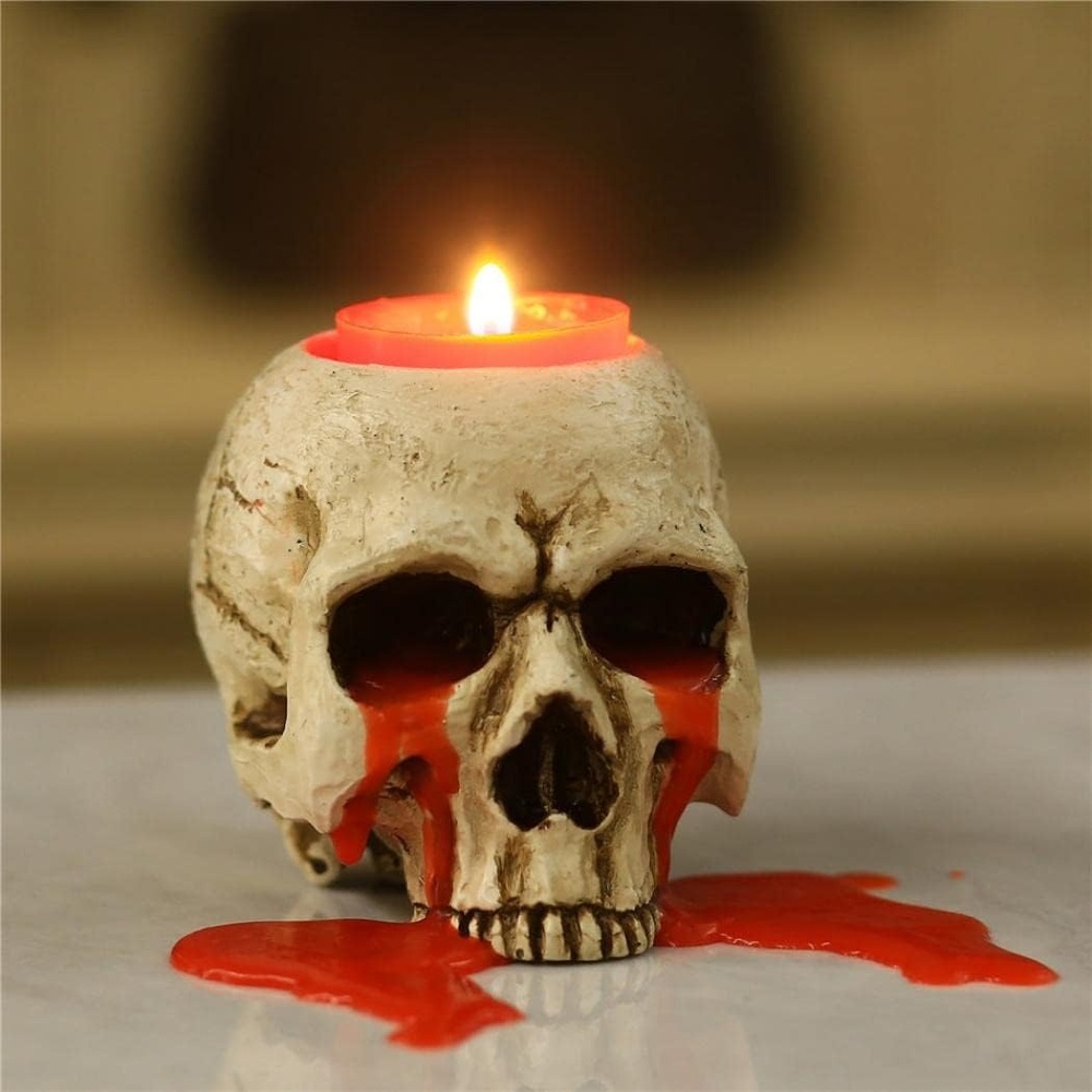 image:imageComeon Skull Candle Holder Resin Gothic Tea Light Mini Skull Decoration