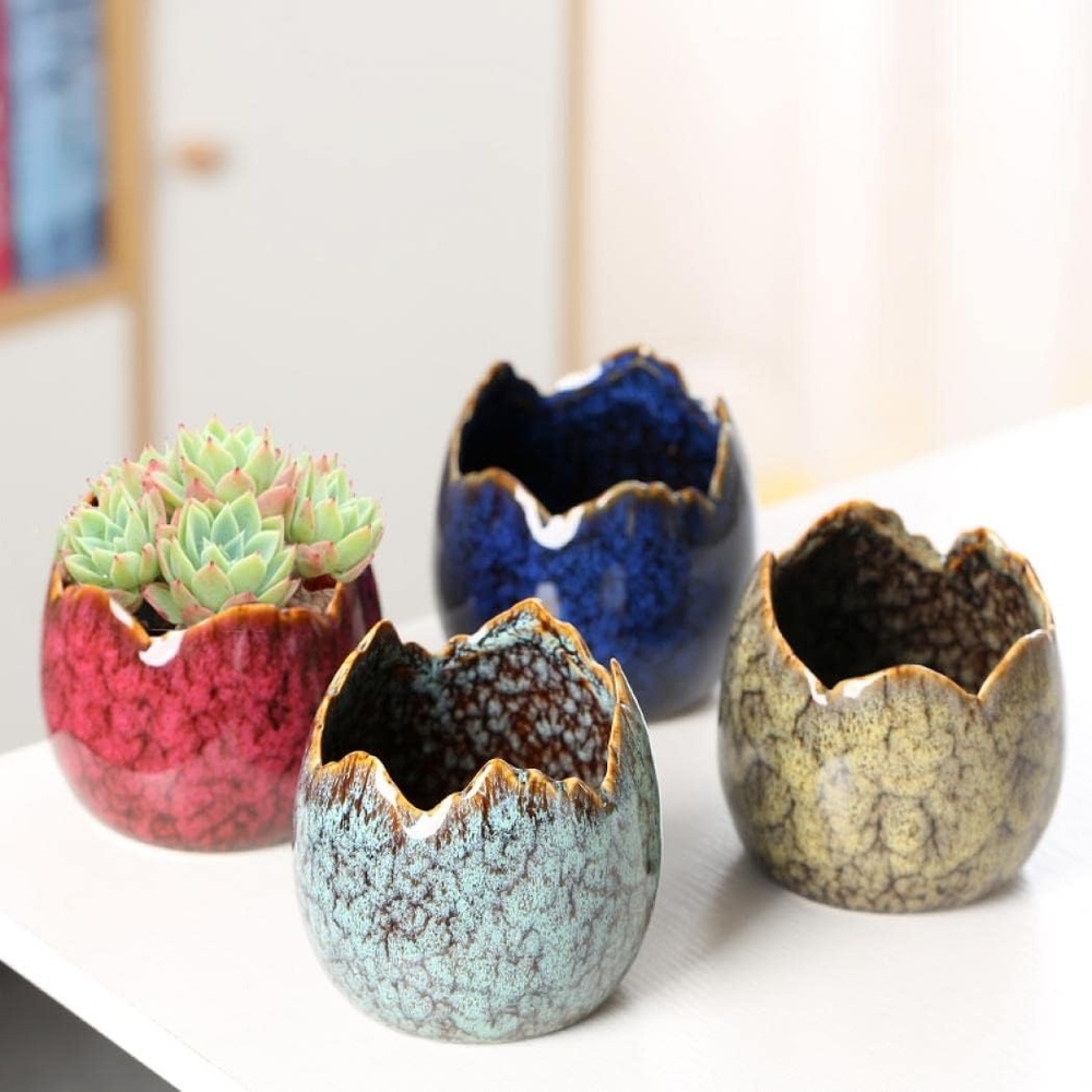 image:imageSucculent Pots with Drainage Half Dragon Egg Shell Design Sets 4 PCSDragon Egg1