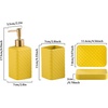 Bathroom Accessories Set Ceramic Soap Dispenser Toothbrush Holder Bathroom Tumbler Soap Dish Bathroom Decor Vibrant Modern Bathroom Set (Yellow 4-Piece Suit)