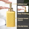 Bathroom Accessories Set Ceramic Soap Dispenser Toothbrush Holder Bathroom Tumbler Soap Dish Bathroom Decor Vibrant Modern Bathroom Set (Yellow 4-Piece Suit)