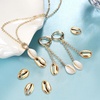 Comeon 50pcs Golden Electroplated Cowrie Shell Beads Natural Seashells