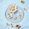 Comeon 50pcs Golden Electroplated Cowrie Shell Beads Natural Seashells