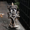 Comeon Backflow Incense Holder Skull Waterfall Incense Burner, Silver(Gold)