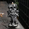 Comeon Backflow Incense Holder Skull Waterfall Incense Burner, Silver(Silver)
