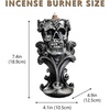 Comeon Backflow Incense Holder Skull Waterfall Incense Burner, Silver(Silver)