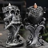 Comeon Backflow Incense Holder Skull Waterfall Incense Burner, Silver(Silver)