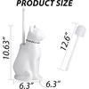 Comeon Ceramic Dog White Toilet Brush and Holder Set, Plastic Handle(White)