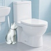 Comeon Ceramic Dog White Toilet Brush and Holder Set, Plastic Handle(White)