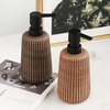 Comeon Hand Soap Dispenser 12OZ Ceramic Refillable Lotion Pump Bottle(Light Brown)
