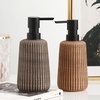 Comeon Hand Soap Dispenser 12OZ Ceramic Refillable Lotion Pump Bottle(Light Brown)