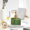 Comeon Hand Soap Dispenser Ceramic Lotion Pump Bottle 7.44 FL OZ White(Green)