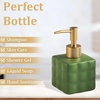 Comeon Hand Soap Dispenser Ceramic Lotion Pump Bottle 7.44 FL OZ White(Green)