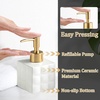 Comeon Hand Soap Dispenser Ceramic Lotion Pump Bottle 7.44 FL OZ White(White)