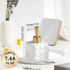 Comeon Hand Soap Dispenser Ceramic Lotion Pump Bottle 7.44 FL OZ White(White)