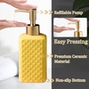 Comeon Hand Soap Dispenser Modern Ceramic Lotion Pump Bottle Yellow(Yellow)