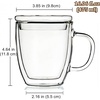 Comeon Insulated Espresso Cups 16 oz Double Wall Glass Mugs
