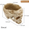 Skull Planter, Gothic Plant Pot Handcrafted Vintage Design(Carved Beige)