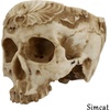 Skull Planter, Gothic Plant Pot Handcrafted Vintage Design(Carved Beige)