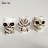 Succulent Pots with Drainage Mini Skull Decor Flower Pot Set of 3(Beige)