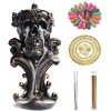 Comeon Backflow Incense Holder Skull Waterfall Incense Burner, Silver(Gold)