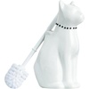 Comeon Ceramic Dog White Toilet Brush and Holder Set, Plastic Handle(White)