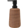 Comeon Hand Soap Dispenser 12OZ Ceramic Refillable Lotion Pump Bottle(Light Brown)