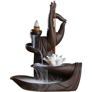 Comeon Backflow Incense Holder Burner Handmade Ceramic Lotus