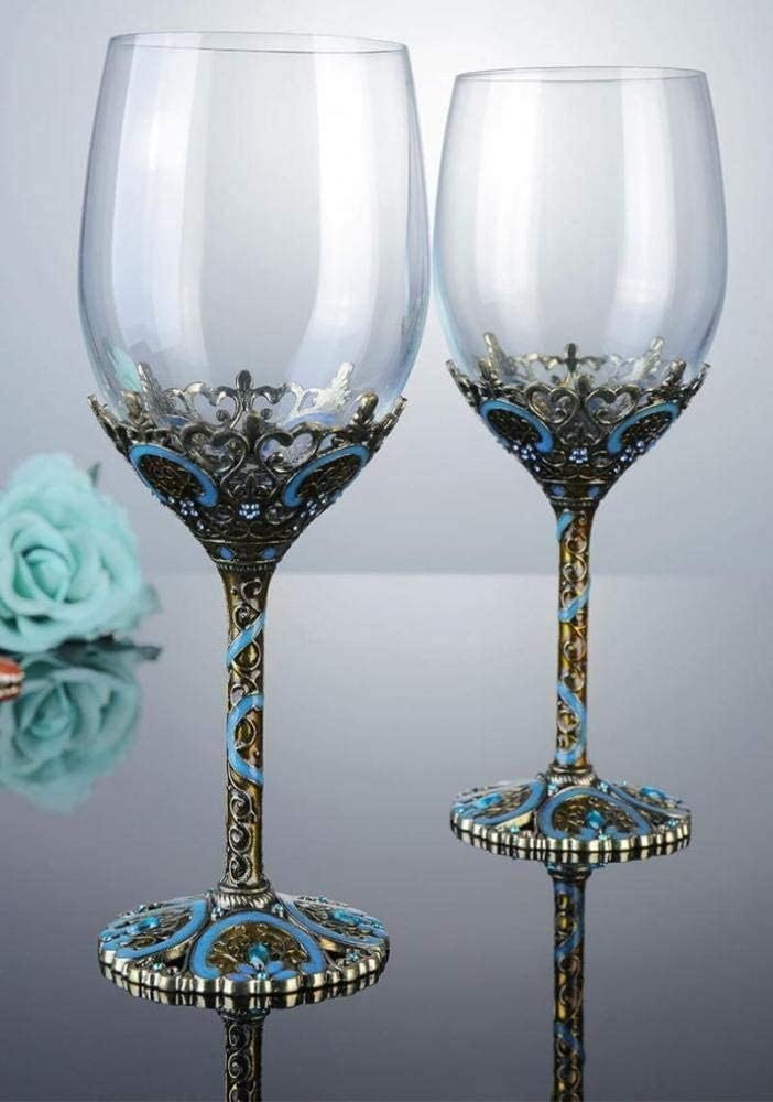 image:imageComeon Flower Wine Glasses Hand Painted Wine Glasses Pink 2 SetBlue 2 set gift box