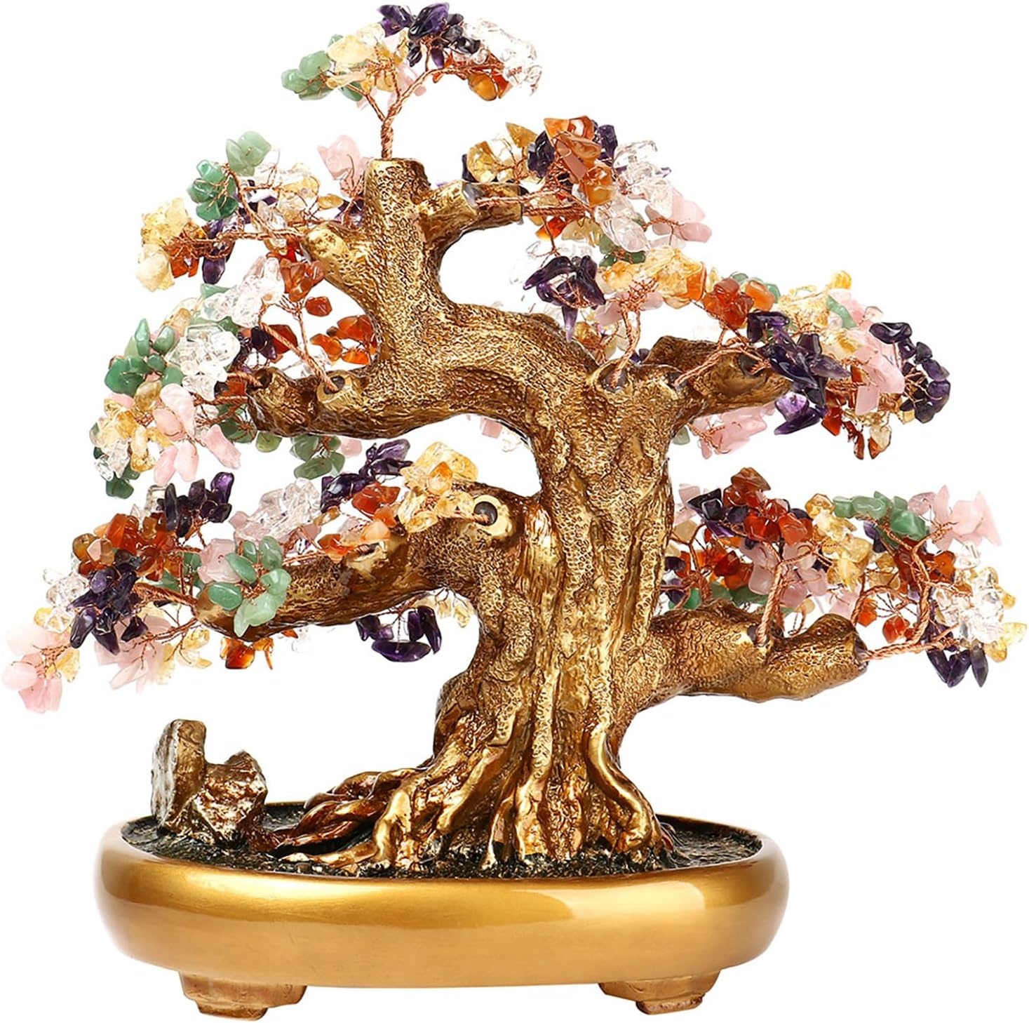 image:imageComeon Large Feng Shui Money Tree Green Crystal Quartz Lucky Gem TreeMixgemstone
