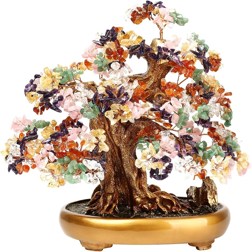image:imageComeon Large Feng Shui Money Tree Green Crystal Quartz Lucky Gem TreeMixgemstone