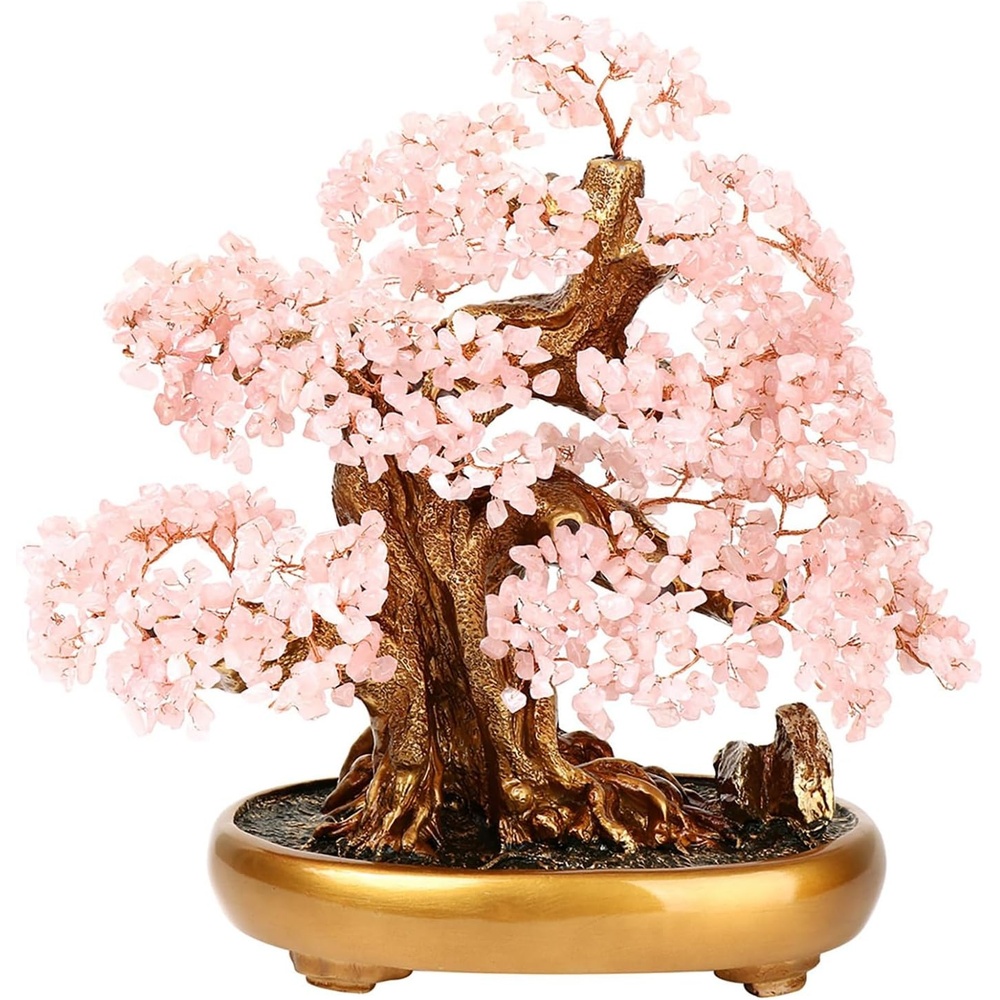 image:imageComeon Large Feng Shui Money Tree Green Crystal Quartz Lucky Gem TreeRose Quartz