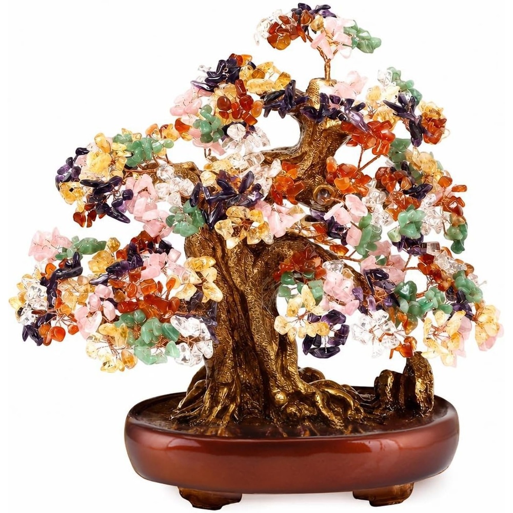 image:imageLarge Crystal Money Tree Chakra Feng Shui Lucky Gemstone Bonsai TreeMulticolor