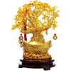 Comeon Feng Shui Money Tree Yellow Crystal Quartz Tree with Golden Ingot(Large: 10.23”x3.94”x11.81”)