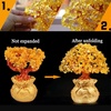 Comeon Feng Shui Money Tree Yellow Crystal Quartz Tree with Golden Ingot(Large：9.8*4.7*11.1)