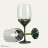 Comeon Flower Wine Glasses Hand Painted Wine Glasses Pink 2 Set(Blue/ 2 set (gift box))