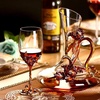 Comeon Flower Wine Glasses Hand Painted Wine Glasses Pink 2 Set(Golden/ 2 set (gift box))