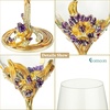 Comeon Flower Wine Glasses Hand Painted Wine Glasses Pink 2 Set(Golden/ 2 set (gift box))