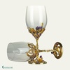 Comeon Flower Wine Glasses Hand Painted Wine Glasses Pink 2 Set(Golden/ 2 set (gift box))
