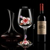 Comeon Flower Wine Glasses Hand Painted Wine Glasses Pink 2 Set(Pink/ 2 set (gift box))