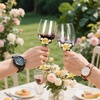 Comeon Flower Wine Glasses Hand Painted Wine Glasses Pink 2 Set(White/ 2 set (gift box))