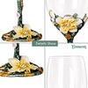 Comeon Flower Wine Glasses Hand Painted Wine Glasses Pink 2 Set(White/ 2 set (gift box))
