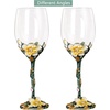 Comeon Flower Wine Glasses Hand Painted Wine Glasses Pink 2 Set(White/ 2 set (gift box))