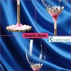 Comeon Flower Wine Glasses Hand Painted Wine Glasses Pink with Gift Box (Pink)(pink 1 glass gift box)