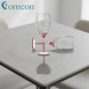 Comeon Flower Wine Glasses Hand Painted Wine Glasses Pink with Gift Box (Pink)(pink 1 glass gift box)