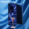 Comeon Flower Wine Glasses Hand Painted Wine Glasses Pink with Gift Box (Pink)(pink 1 glass gift box)