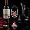 Comeon Flower Wine Glasses Hand Painted Wine Glasses Pink with Gift Box (Pink)(pink flower (gift box))