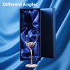 Comeon Flower Wine Glasses Hand Painted Wine Glasses Pink with Gift Box (Pink)(purple 1 glass gift box)