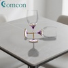 Comeon Flower Wine Glasses Hand Painted Wine Glasses Pink with Gift Box (Pink)(purple 1 glass gift box)
